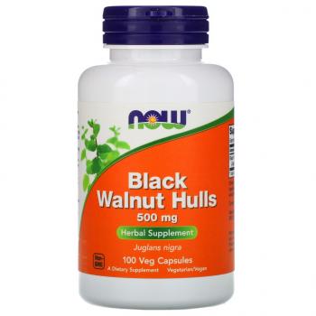 NOW Black Walnut Hulls (Черный орех) 500 мг 100 капсул