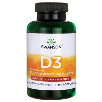 Swanson Vitamin D3 Highest Potency (Высокоэффективный витамин D-3) 5000 МЕ 250 гелевых капсул