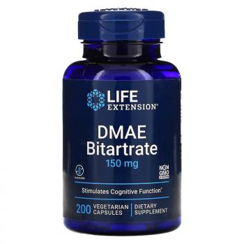 Life Extension DMAE Bitartrate (Битартрат ДМАЭ) 150 мг  200 капсул, срок годности 01/2024