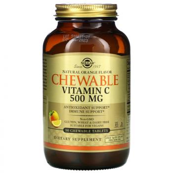 Solgar Chewable Vitamin C (витамин C) натуральный апельсиновый вкус 500 мг 90 жевательных таблеток
