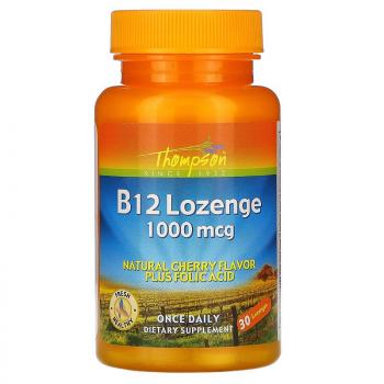 Thompson Vitamin B12 (Витамин B12) вишневый вкус 1000 мкг 30 пастилок