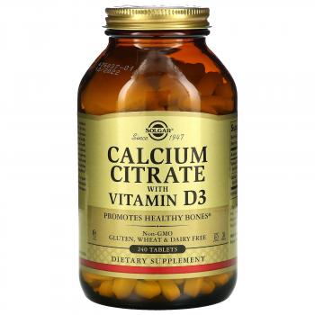 Solgar Calcium Citrate with Vitamin D-3 (Цитрат кальция с витамином D-3) 240 таблеток