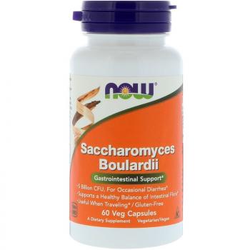 NOW Saccharomyces Boulardii (Сахаромицеты Буларди (поддержка желудочно-кишечной системы) 60 капсул