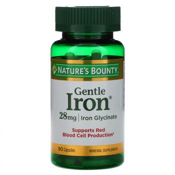 Nature's Bounty Gentle Iron (Железо мягкого действия) 28 мг 90 капсул