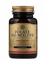 Solgar Folate 666 мкг as Metafolin (Фолат Метафолин) 400 мкг 100 таблеток.