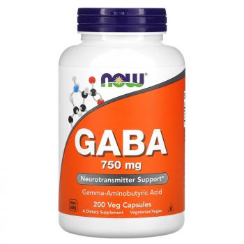 NOW GABA 750 мг 200 капсул