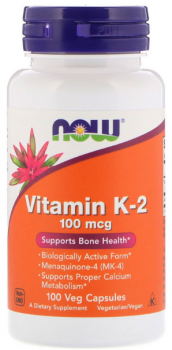 NOW Vitamin K-2 (Витамин K-2) 100 мкг 100 капсул