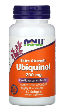 NOW Ubiquinol Extra Strength (Убихинол) 200мг  60 капсул