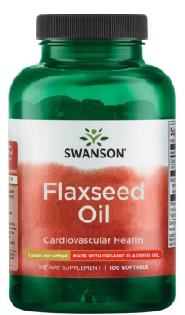 Swanson Flaxseed Oil Made with Organic Flaxseed Oil (органическое льняное масло) 1 г 100 гелевых капсул