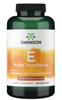 Swanson Vitamin E Mixed Tocopherols (витамином Е смешанные токоферолы) 400 МЕ 250 гелевых капсул