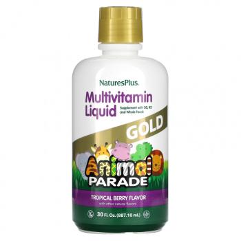 NaturesPlus Source of Life Animal Parade Gold Liquid мультивитамины для детей в жидкой форме вкус тропических ягод (30 жидк. унций)