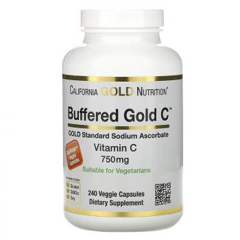 California Gold Nutrition Buffered Gold-C (буферизованный витамин C) 750 мг 240 капсул