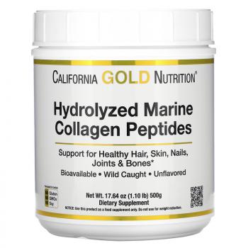 California Gold Nutrition Hydrolyzed Marine Collagen Peptides (пептиды из морского коллагена премиального качества) без вкуса 500 гр