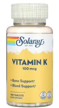 Solaray Vitamin K (Витамин К) 100 мкг 100 таблеток