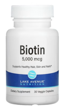 Lake Avenue Nutrition Biotin (Биотин) 5000 мкг 30 вег капсул