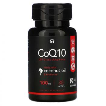 Sports Research CoQ10 with BioPerine & Coconut Oil (коэнзим Q10 с экстрактом BioPerine и кокосовым маслом) 100 мг 30 капсул