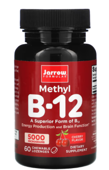 Jarrow Formulas Methyl B-12 (Метил B-12) вишневый вкус 5000 мкг 60 жевательных пастилок