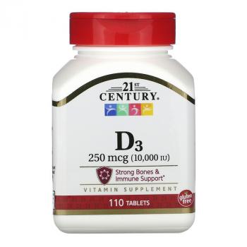 21st Century D3 (Витамин D3) 10 000 МЕ 110 таблеток