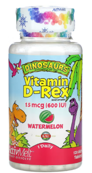 KAL D-Rex ActivMelt (Витамин D для детей) арбуз 15 мкг 600 МЕ 120 капсул