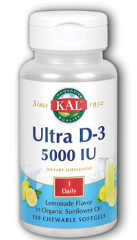 KAL Ultra D-3 (Ультра Витамин D-3) лимонад 5000 МЕ 120 жевательных мягких капсул