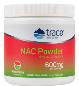 Trace Minerals NAC Powder (N-ацетилцистеин порошок) со вкусом арбуза 600 мг 75 гр