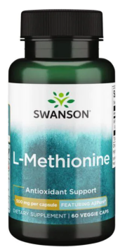 Swanson L-Methionine Featuring Ajipure (L-метионин - содержит AjiPure) 500 мг 60 вег капсул