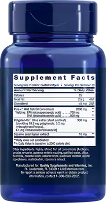 Life Extension Super Omega-3 EPA/DHA Fish Oil Sesame Lignans & Olive Extract (Супер Омега-3 EPA/DHA Рыбий жир, Лигнаны Кунжута и экстракт Оливы) 60 кишечнорастворимых капсул