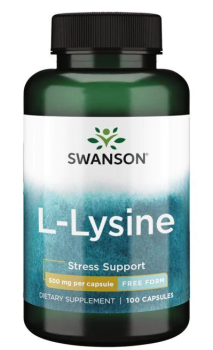 Swanson L-Lysine Free Form (L-лизин - свободная форма) 500 мг 100 капсул