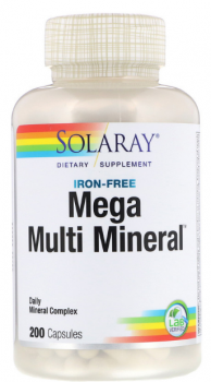 Solaray Mega Multi Mineral Iron free (Мультиминералы без железа) 200 капсул