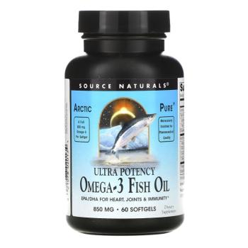 Source Naturals, Арктический рыбий жир с Омега-3, Эффективное действие, 850 мг, 60 капсул