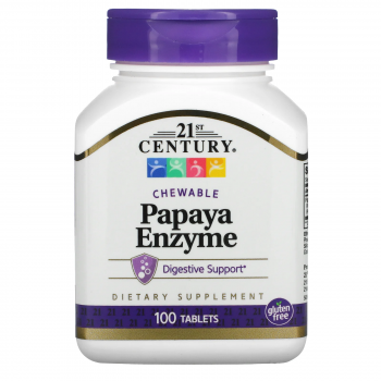 21st Century Papaya Enzyme (Фермент Папайи) 100 жевательных таблеток