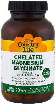 Country Life Chelated Magnesium Glycinate (Хелатный глицинат магния) 400 мг 90 таблеток