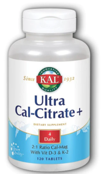 KAL Ultra Cal-Citrate+ (Кальций Магний D-3 K-2) 120 таблеток