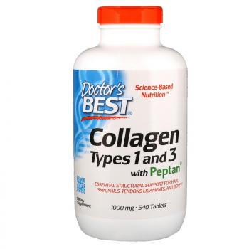 Doctor's Best Collagen Types 1 & 3 with Vitamin C (Коллаген тип 1 и 3 Vitamin C) 1000 мг 540 таблеток