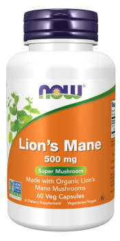 NOW Lion's Mane (Львиная грива) 500 мг 60 вег капсул