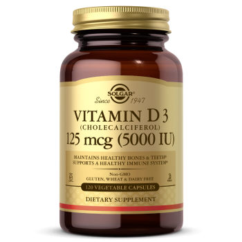Solgar Vitamin D3 (cholecalciferol) 125 мкг 5000 IU 120 вег. капсул.
