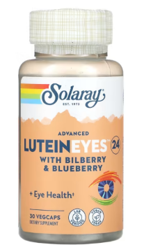 Solaray Advanced Lutein Eyes with Bilberry & Blueberry (Лютеин для глаз с черникой и голубикой) 24 мг 30 капсул