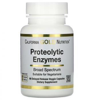 California Gold Nutrition Proteilytic Enzymes (протеолитические ферменты) 90 капсул