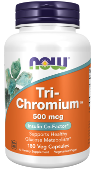 NOW Tri-Chromium™ 500 mcg with Cinnamon (Хром 500 мкг с Корицей) 180 вег. капсул