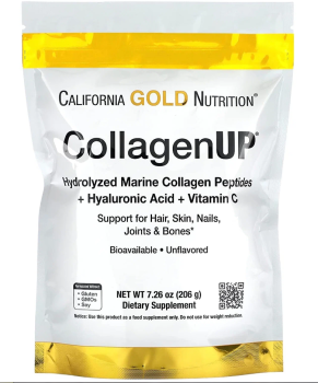 California Gold Nutrition CollagenUP (морской коллаген с гиалуроновой кислотой и витамином С) без вкуса 206 гр