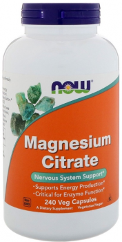 NOW Magnesium Citrate (Цитрат магния) 240 капсул