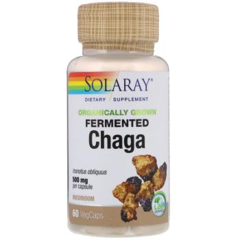 Solaray Chaga Mushroom Organically Grown (Ферментированный гриб чага) 60 капсул, срок годности 01/2024