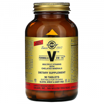 Solgar Formula V VM-75 (мультивитамины и хелатные минералы) 90 таблеток, 05/24