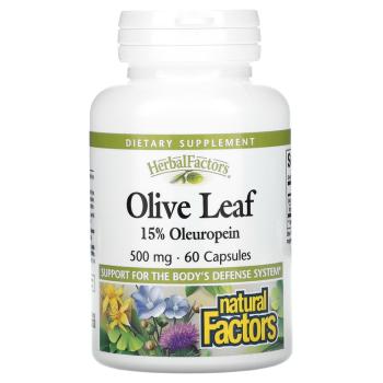 Natural Factors Olive Leaf (листья оливкового дерева) 500 мг 60 капсул