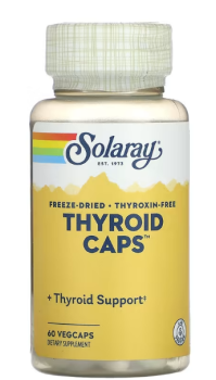 Solaray Freeze Dried Thyroid Caps (Лиофилизированные капсулы для щитовидной железы) 60 вег капсул