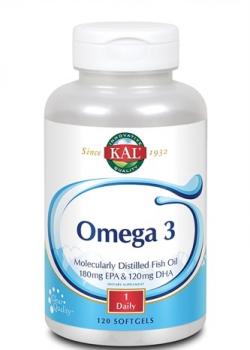 KAL Omega 3 Fish (Омега 3) 180 EPA/120 DHA 1000 мг 120 гелевых капсул