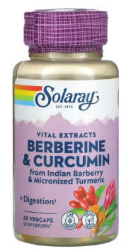 Solaray Berberine & Curcumin (Берберин и куркумин) 60 вег капсул