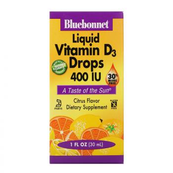 Bluebonnet Nutrition Liquid Vitamin D3 Drops (Жидкий витамин D3 в каплях) натуральный аромат цитрусовых 400 МЕ 30 мл