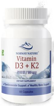 Norway Nature Vitamin D3 + K2 (Витамин Д3 + К2) 60 капсул
