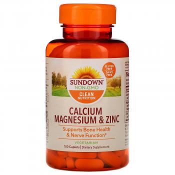 Sundown Naturals Calcium Magnesium & Zinc (Кальций магний и цинк) 100 каплет